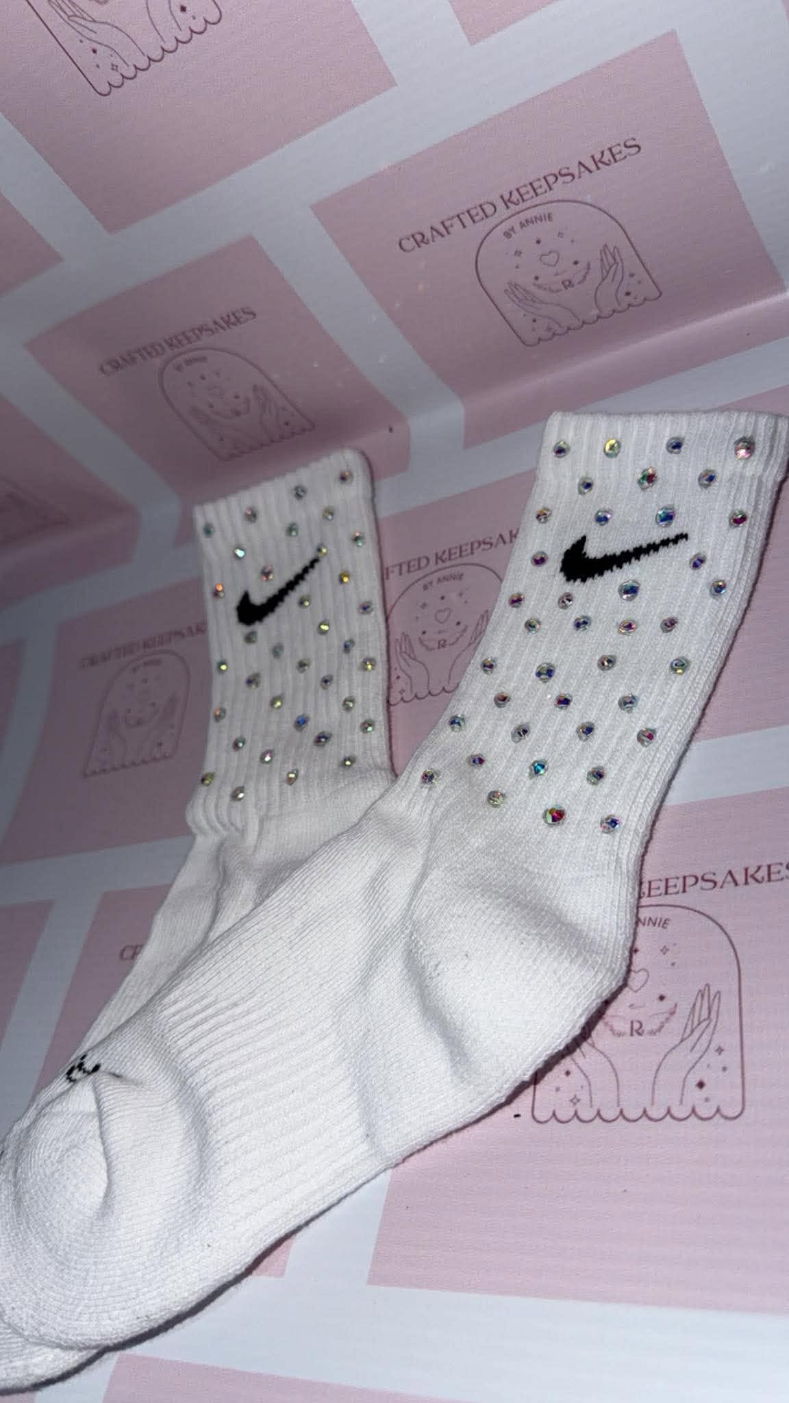 Rhinestone sports socks