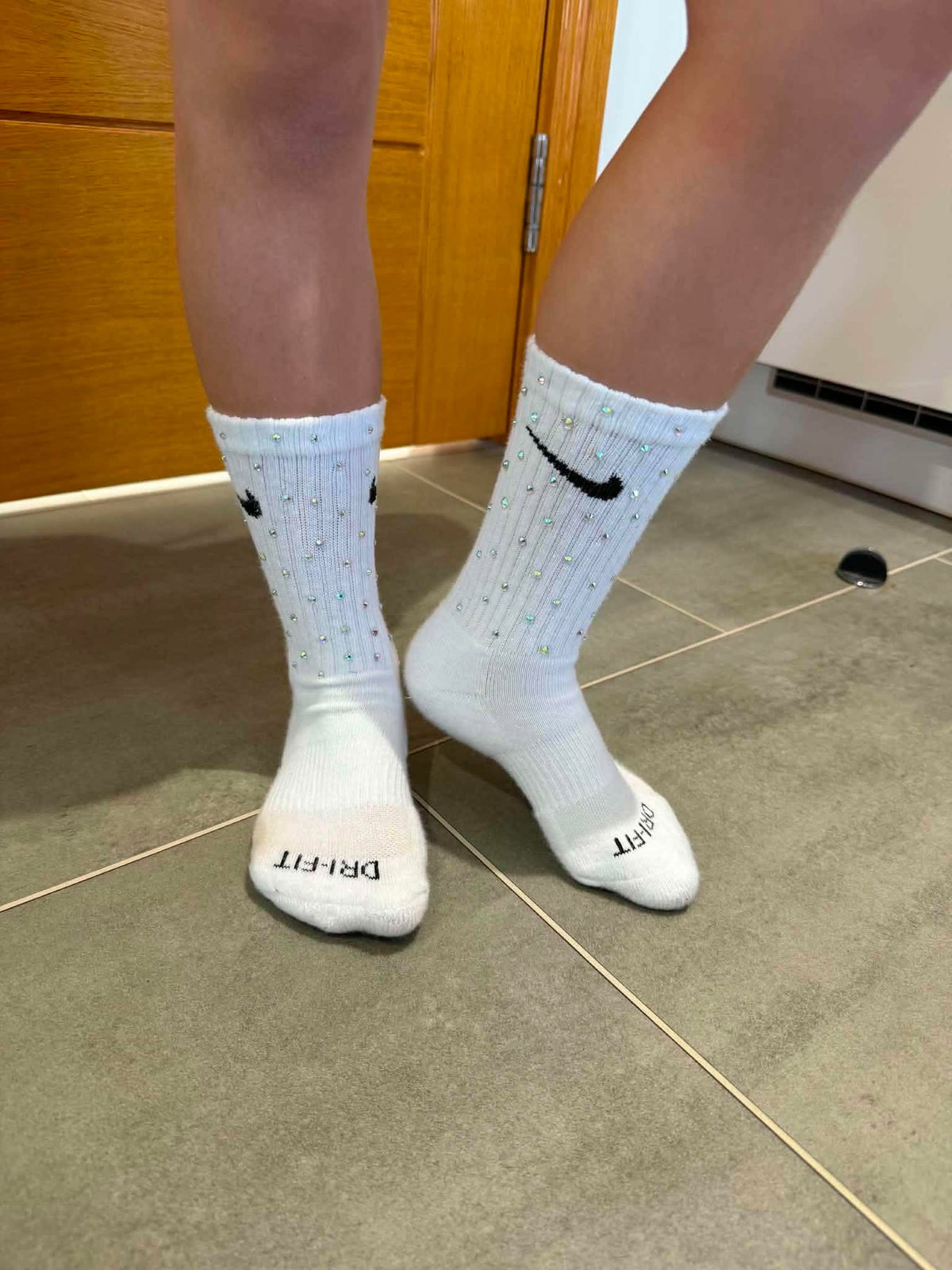 Rhinestone sports socks