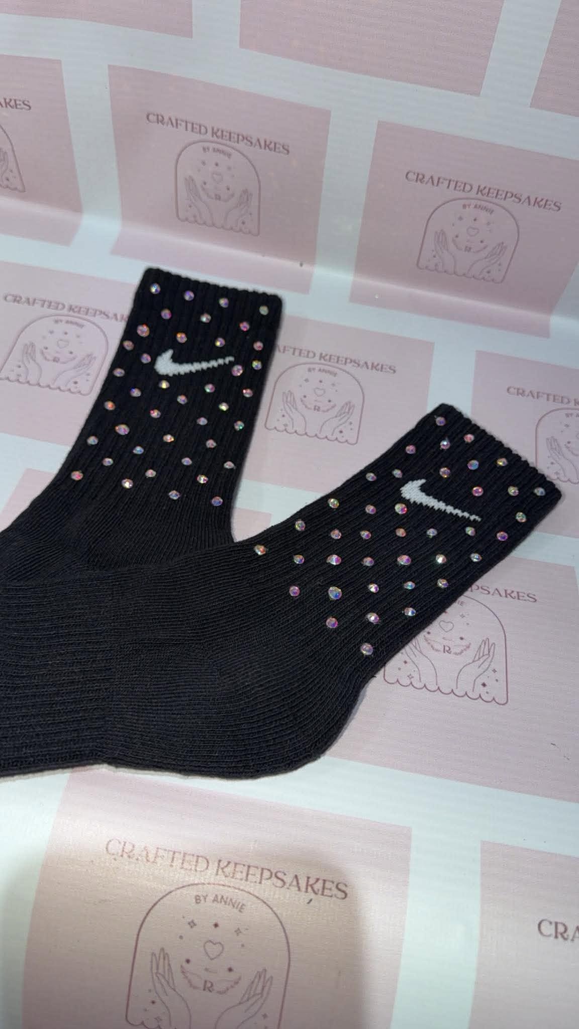 Rhinestone sports socks