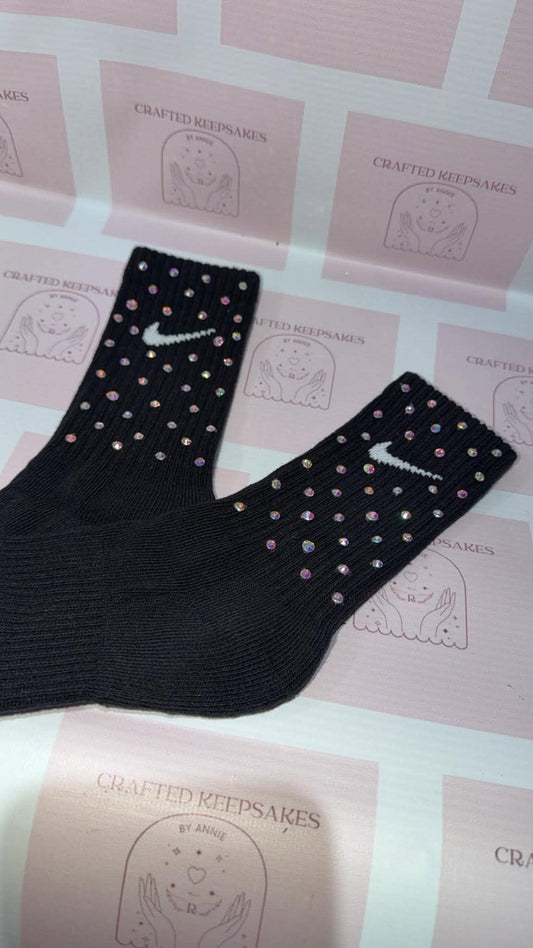 Rhinestone sports socks